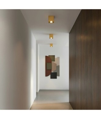 kelvo® AKIRA KLV-101-0031 Κινούμενο Φωτιστικό Downlight Σποτ για Λάμπα MR16 με Ντουί GU10 AC 220-240V IP20 - Χρυσό Βούρτσας - Μ8 x Π8 x Υ10cm